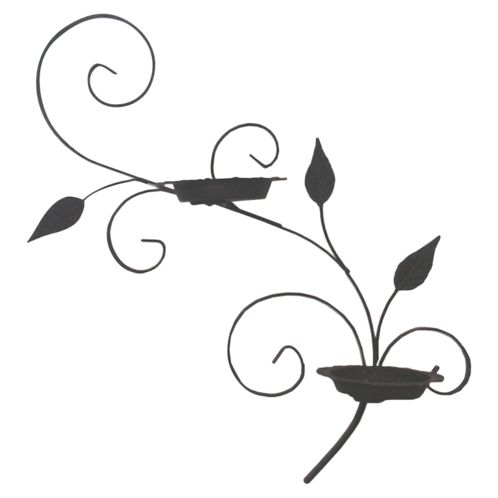 Vintage Salterini Style Iron Wall Planter Scroll Leaf Design